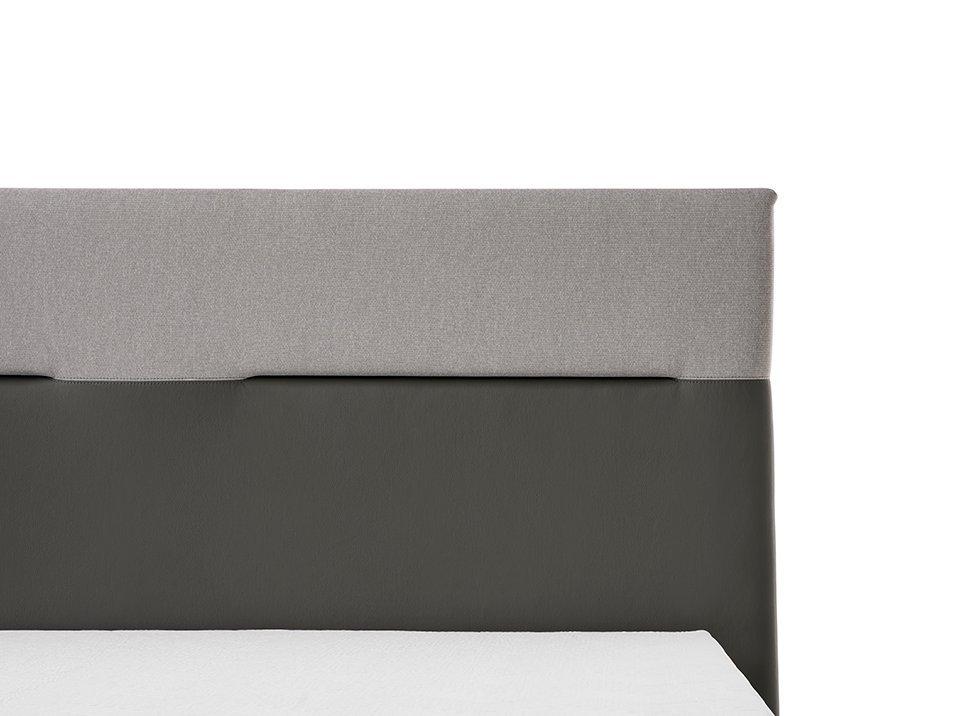 TEMPUR® Classic Polsterbett in Ash Grey / Kopfteil Check 110 (Stoff)