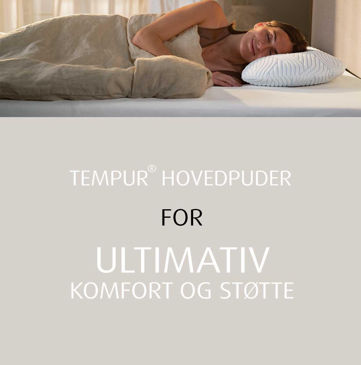 A TEMPUR pillow and a happy woman